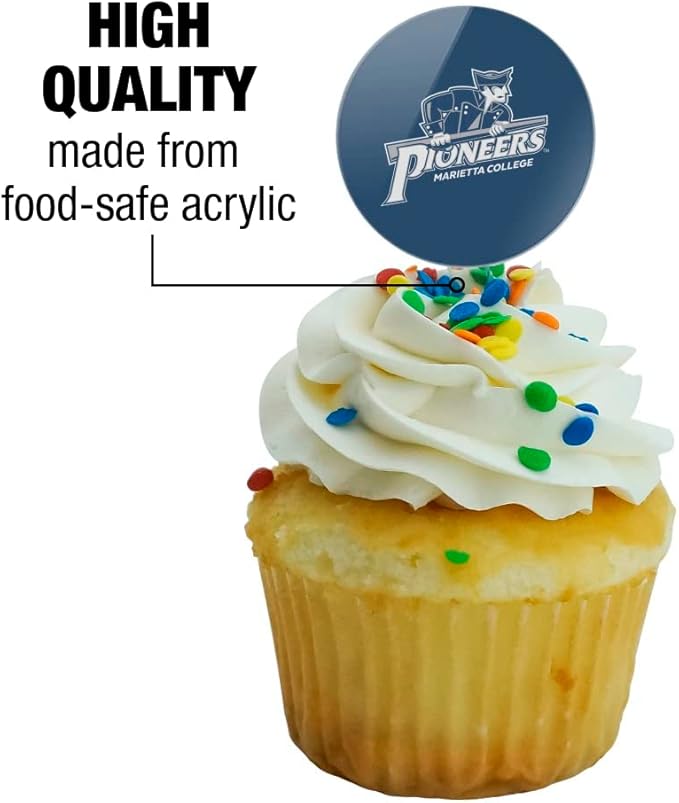 Marietta College Primary Logo Cupcake Picks Toppers Decoration Set of 6
