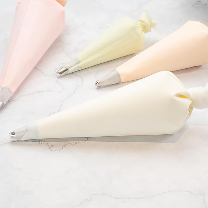 Restaurantware Pastry Tek 16 x 8.9 Inch Piping Bags 2 Reusable Icing Bags - Durable White Silicone Pastry Bags Anti Burst Decorate Cakes Cupcakes Macarons Or Cookies