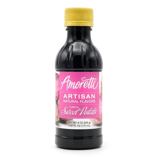 Amoretti - Natural Purple Sweet Potato Artisan Flavor Paste, 8 oz, Perfect For Ice Cream, Beverages, Cakes, and more, Concentrated, Preservative Free, Vegan, Gluten Free, No Artificial Sweeteners