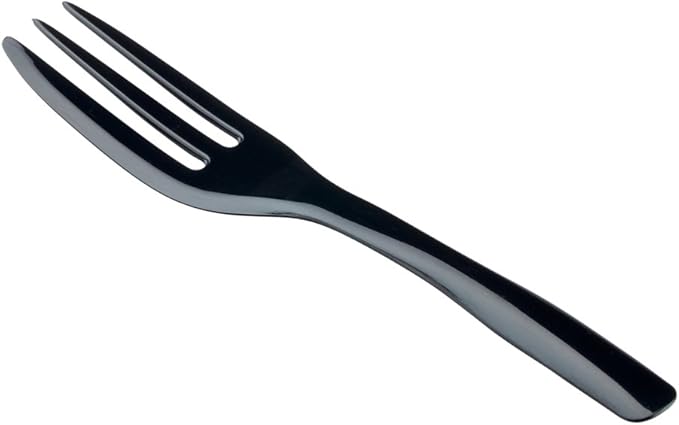Restaurantware-4 Inch Cake Forks, 100 Knife-Edged Premium Pastry Forks - Disposable, Solid And Durable, Black Plastic Sharp Edge Fork, For Parties, Bakeries, Catering Services, Gatherings