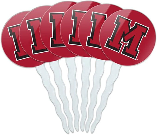 Mansfield University Primary Logo Cupcake Picks Toppers Decoration Set of 6