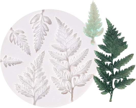 Leaf Silicone Mold Rose Flower Fondant Molds DIY Cake Decorating Tools Sugarcraft Candy Resin Clay Chocolate Gumpaste Moulds (3.8 x 3.8 x 0.24 inches)