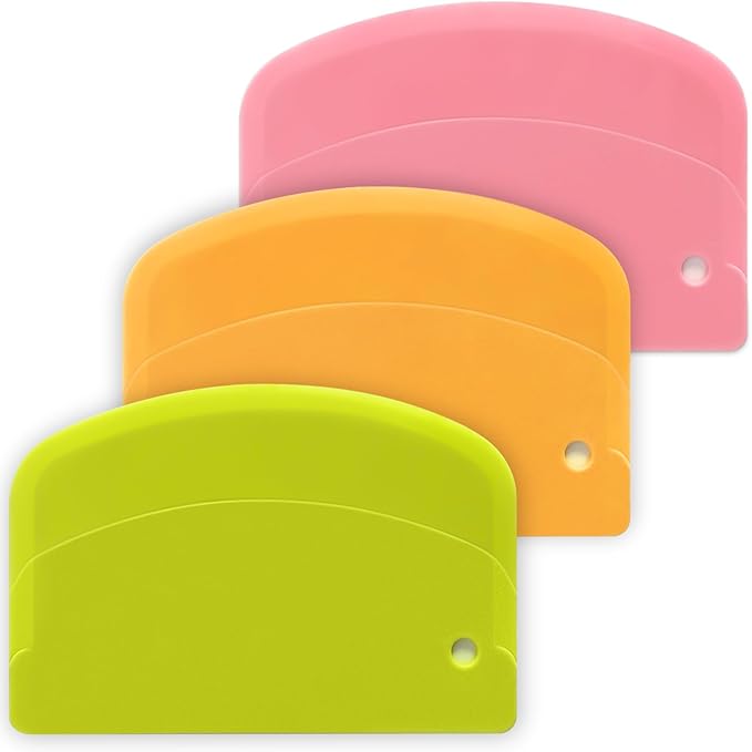 ALLTOP Multipurpose Bench Scraper, Bread & Dough Cutter for Baking – Premium Hard Plastic Bowl Scraper – Essential Kitchen Tools for Homemade Bread & Pastry