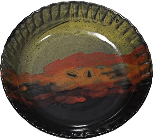ALWAYS AZUL POTTERY Fluted Pie Pan in Moonscape Glaze - Handmade Pottery Ceramic Bakeware - Versatile Stoneware & Cookware - Baking Plate Great for Pies, Tarts, Quiche and More