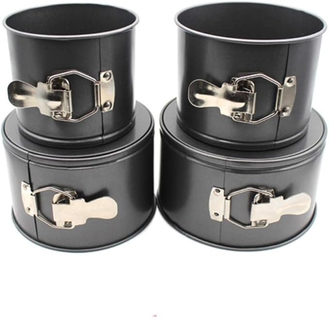 Falytemow 4pcs Cake Moulds Nonstick Springform Pan with Removable Bottom Small Tall Round Cheesecake Pan Set Size of 12cm, 14cm, 16cm, 18cm