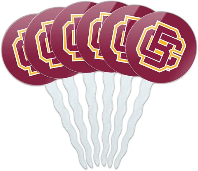 Bethune-Cookman University Primary Logo Cupcake Picks Toppers Decoration Set of 6