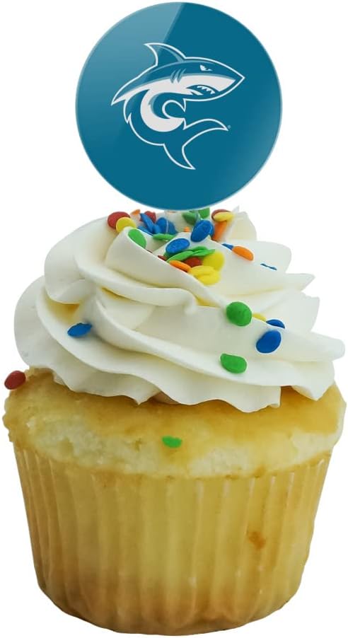 Hawaii Pacific University Primary Logo Cupcake Picks Toppers Decoration Set of 6