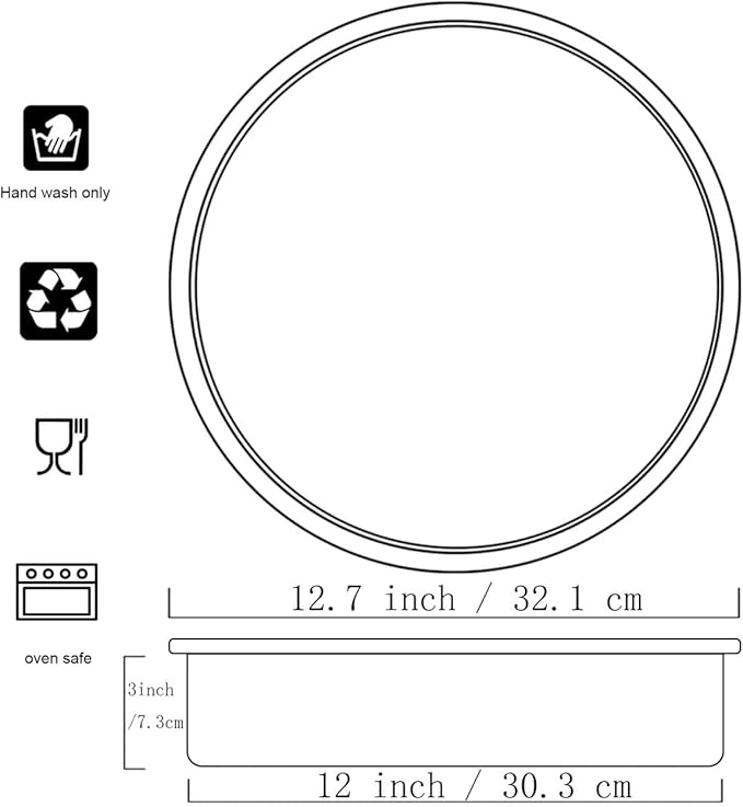 12×3 round Cake Pan,Aluminum cake tin baing pan for birthday cake party (12×3 round Cake Pan)
