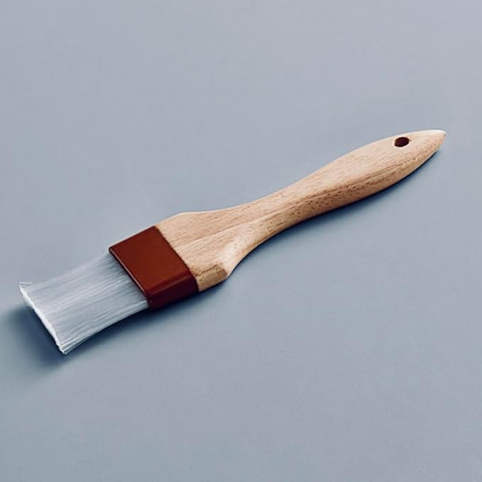 AME D'ESSENCE 2-Inch Pastry Brush – Nylon Bristle Basting & BBQ Marinade Brush with Lacquered Hardwood Handle for Cooking & Baking