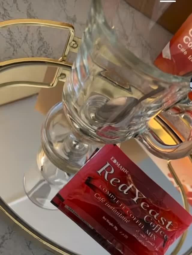 EDMARK Sugar Free Red Yeast Coffees - Organic Coffee Blend With Rose Petal Extract - Red Coffee Pods Cups Coffee's Lover Gifts - 15g × 20 Sachets