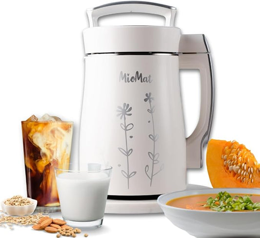MioMat 8in1 Plant Based Milk Maker | Make 40oz of Natural Almond Milk, Soy Milk, Oat Milk, Coconut Milk, and more ... + soups, porridges, smoothies, purées... | Automatically, at the touch of a button