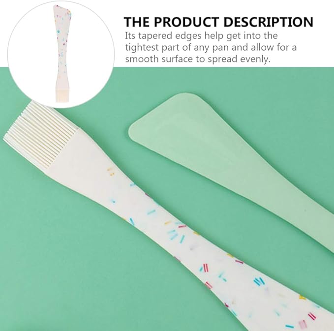 Hemoton 2- in- 1 Silicone Scraper with Oil Brush Double Head Spatula Basting Pastry Brush Baking Scraper Cream Spatulas Cooking Baking Tools (Assorted Color)