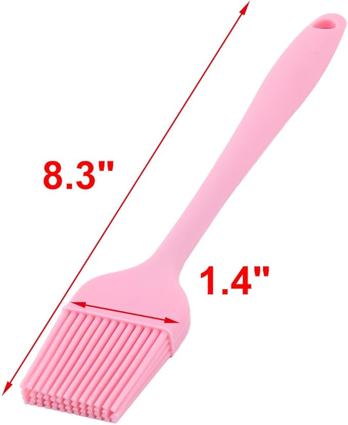 uxcell Silicone Family Bakery Cookie Cake Baking Tool Cream Butter Pastry Brush Pink