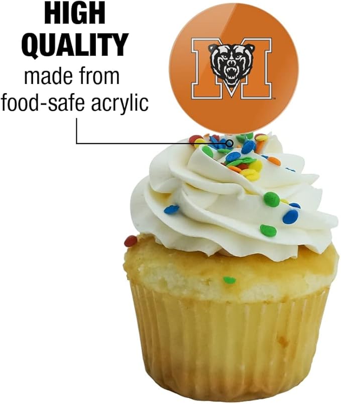 Mercer University Primary Logo Cupcake Picks Toppers Decoration Set of 6