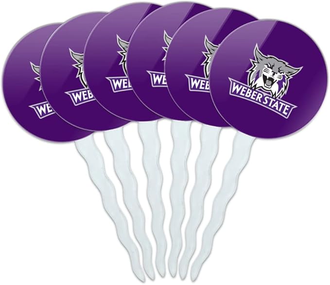 Weber State University Primary Logo Cupcake Picks Toppers Decoration Set of 6