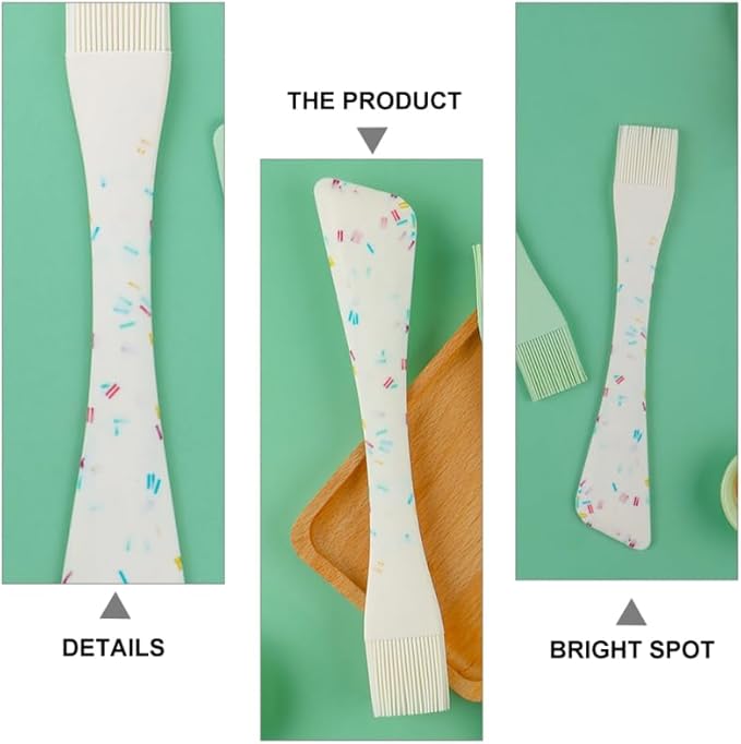 Cabilock Double-Head Silicone Spatula Oil Brush Set - 2-in-1 Kitchen Utensil for Baking and Cooking Food Grade Silicone Scraper with Assorted Colors 10 35 Inch