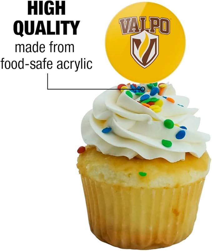 Valparaiso University Primary Logo Cupcake Picks Toppers Decoration Set of 6