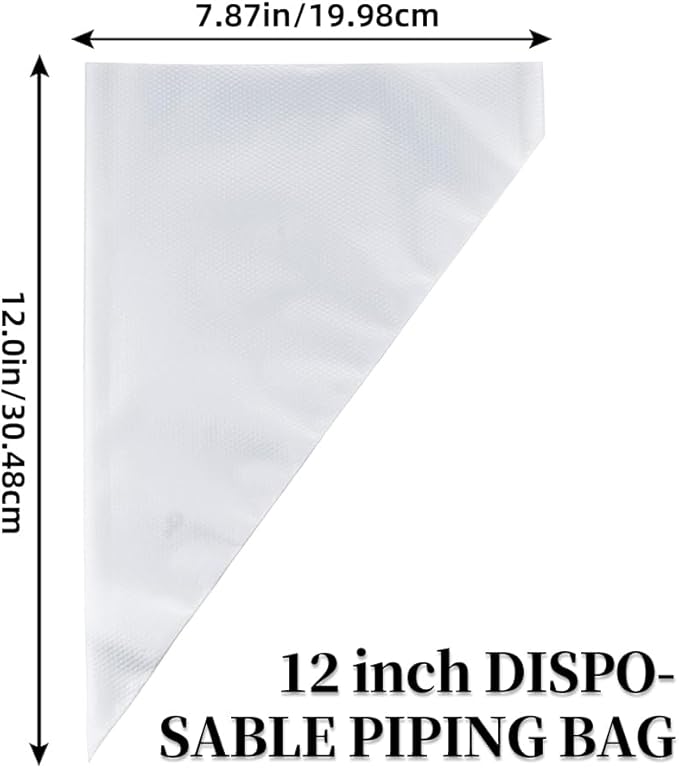 100PACK Anti Burst Icing Bags,12Inch Thickened Pastry Bags Disposable,Cake Decorating Piping Bags for Frosting,Cream,Cookies,cupcakes