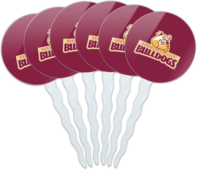 Brooklyn College Primary Logo Cupcake Picks Toppers Decoration Set of 6