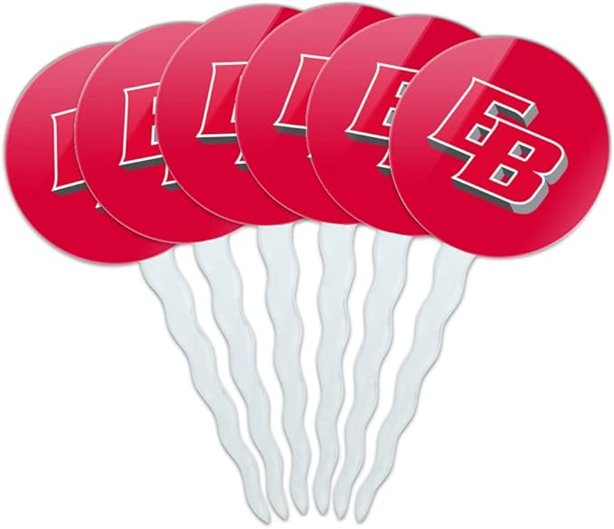 California State University, East Bay Primary Logo Cupcake Picks Toppers Decoration Set of 6