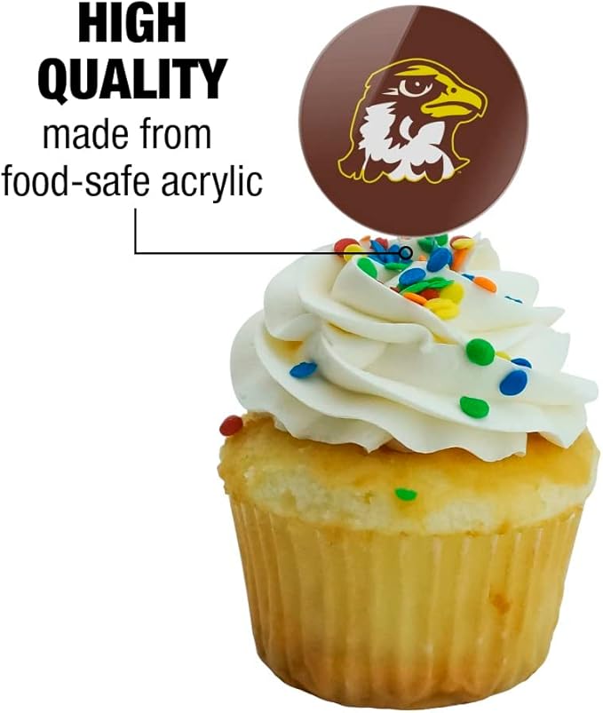 Quincy University Primary Logo Cupcake Picks Toppers Decoration Set of 6