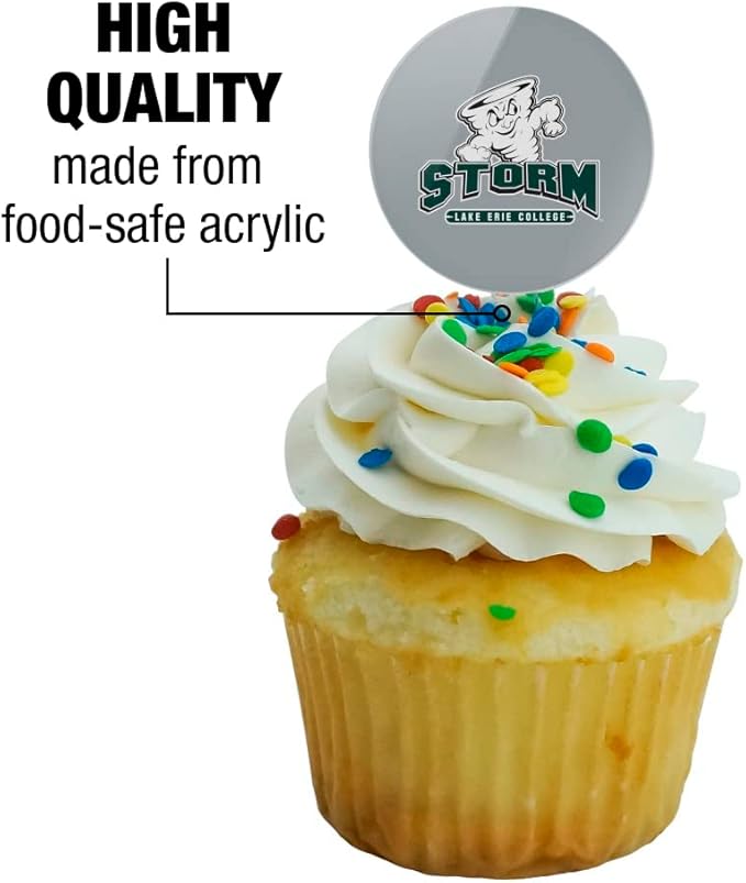 Lake Erie College Primary Logo Cupcake Picks Toppers Decoration Set of 6