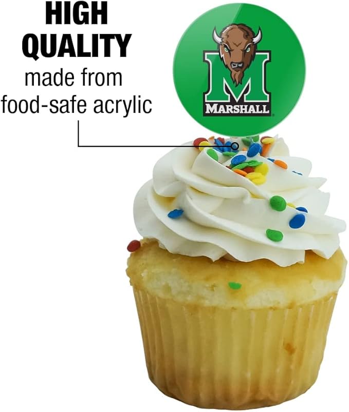Marshall Primary Logo Cupcake Picks Toppers Decoration Set of 6