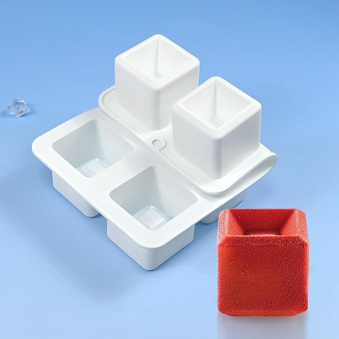 mostsom Silicone Mold Mousse Molds 3D Concave Square Shape Silicone Mould 3D Brownie Pudding Mousse Chocolate Dessert DIY Baking Cake Decoration Tool (F_ Concave Square)