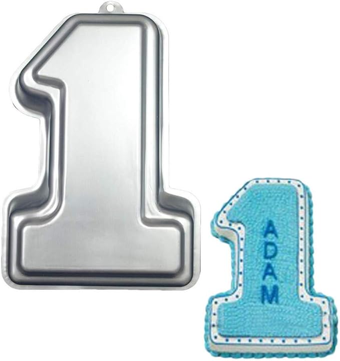 Ulalaza First Birthday Cake Pan Kids 3D Number One Cake Mold DIY Decorating Tool