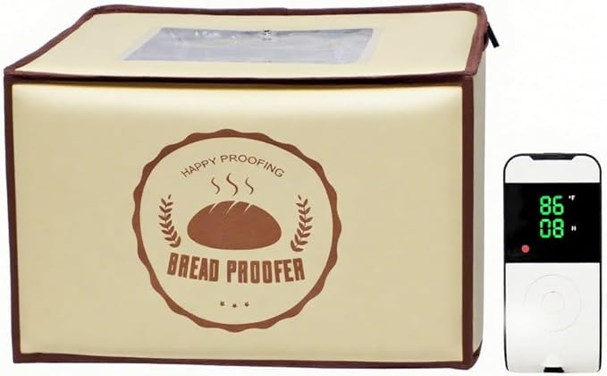 Folding Bread Proofing Box with 50~113℉ Temp Control & 48H Timer and NTC Sensor Dough Proofer, Visible Zippered Sourdough Starter Warmer Box for Bread, Pizza, Yogurt