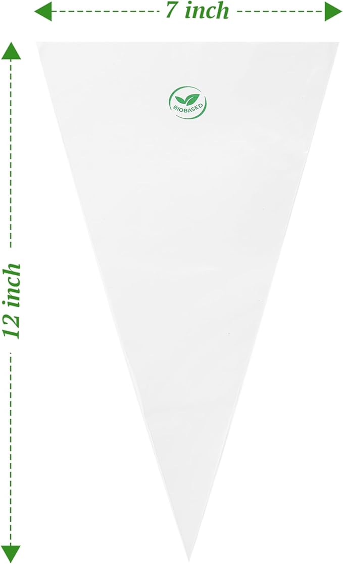 Disposable Piping Bags, Biobased Cake Decorating Bags, Eco-Friendly Pastry Bags, 12 Inch, Anti-Burst, Pack of 200