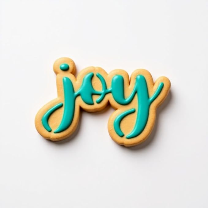 Cookie Cutter and Stencil Set Bundle Kit PYO Cookies Paint Your Own Diy Bakery Fondant Sugar Happy Birthday Wedding Baby Candle Kids Painting Coloring Pages Comb (Joy)