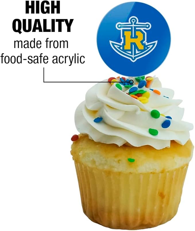Rollins College Primary Logo Cupcake Picks Toppers Decoration Set of 6