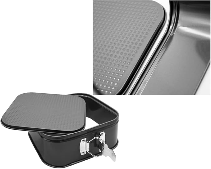 1 Piece Square Springform Cake Tin for Baking Non Stick, Pudding Pan, Bake Tin for Cake, Carbon Steel, 24 cm