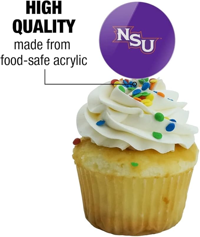 Northwestern State University Primary Cupcake Picks Toppers Decoration Set of 6