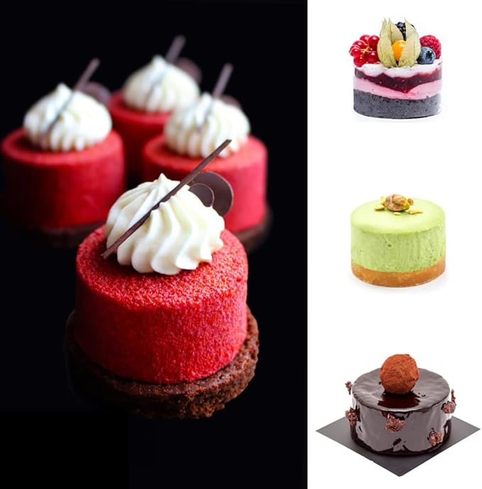 4 Psc Cylinder Silicone Molds, SENHAI 15 Hole Silicone Molds for Chocolate Cake Candy Soap Muffins Brownie Pudding Baking