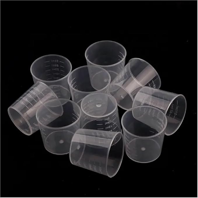 20pcs 1.02oz/30ml Plastic Measuring Cups Plastic Graduated Cup Transparent Scale Resin Clear Graduated Epoxy Mixing Jugs for Kitchen Cooking Medicine Measure Tool