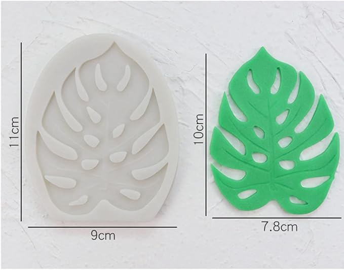 Leaf Silicone Mold Rose Flower Fondant Molds DIY Cake Decorating Tools Sugarcraft Candy Resin Clay Chocolate Gumpaste Moulds (2pcs(9 * 11cm,7.2 * 6.6cm))