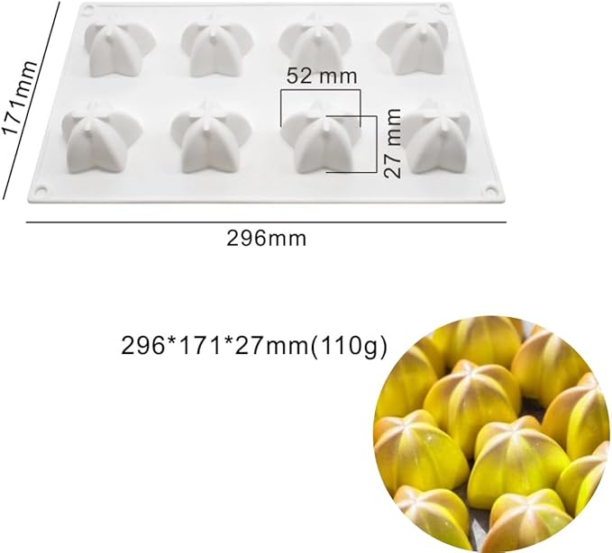 mostsom Star Shape Silicone Molds Silicon Carambola Baking Mould for Making Candy, Chocolate,Cake,Jelly (Star C_11.84X6.84X1.08 inch)