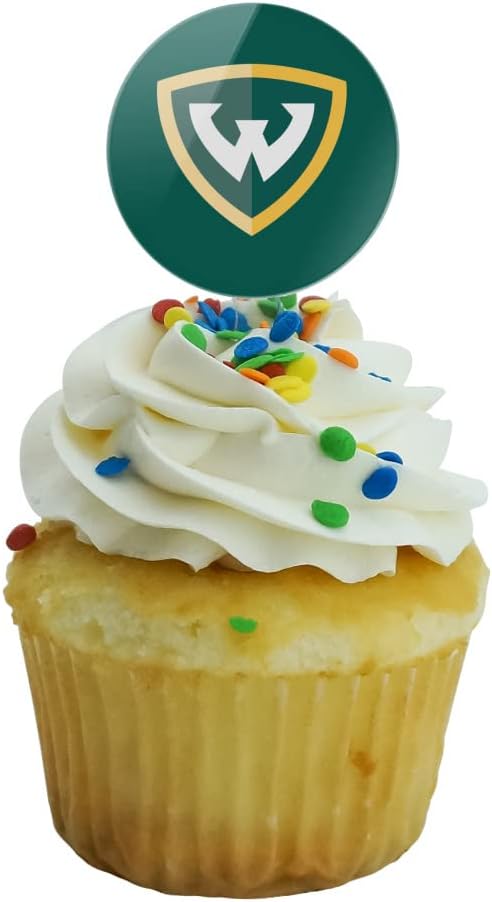 Wayne State University Primary Logo Cupcake Picks Toppers Decoration Set of 6