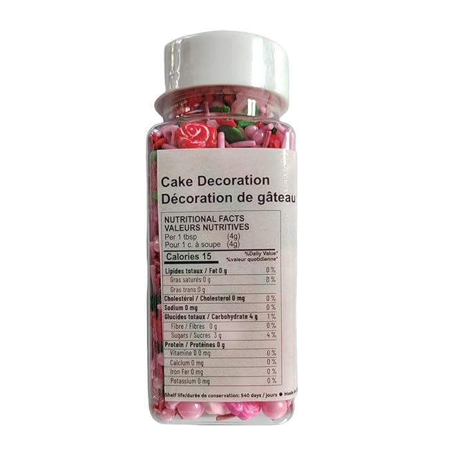 Valentines Sprinkles Pink Red Rose Flower Cake Pearls Edible Sprinkles for Cake Decorating Fancy Sprinkles Cupcake and Cake Topper Cookie Baking Decorations