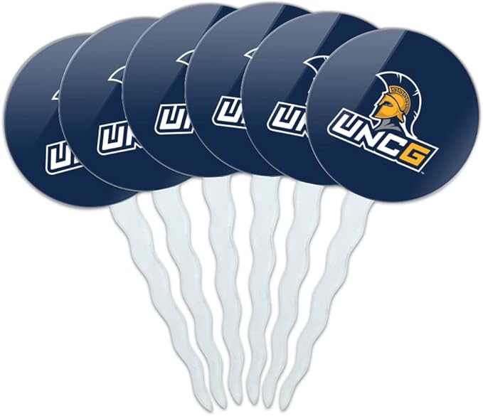 UNC Greensboro Primary Logo Cupcake Picks Toppers Decoration Set of 6