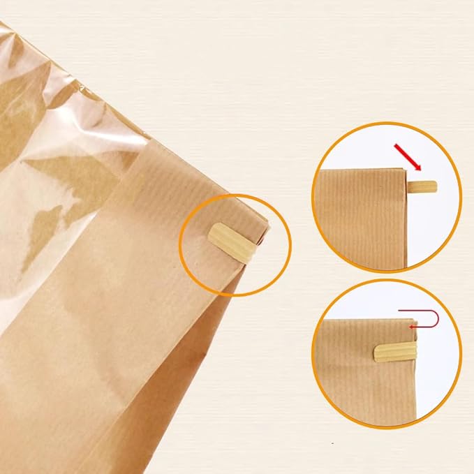 30 Pack Paper Bread Bags with Window 13 x 8.3 x 3.5-inch Bakery Sourdough Brown Loaf Baked Storage Bags for Homemade Bread Cookie Treat
