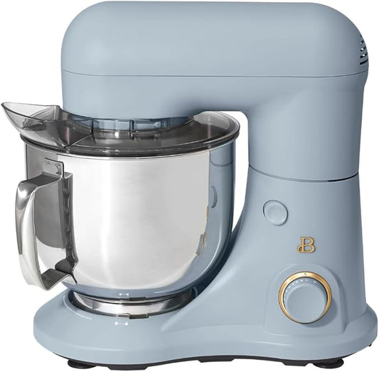 Beautiful 5.3QT 300W Stand Mixer with 12 Speeds, Tilt-Head, Splash Guard & Dishwasher-Safe Accessories, Soft Matte Finish – Mixes Up to 9 Dozen Cookies, Includes Dough Hook & Whisk (Cornflower Blue)