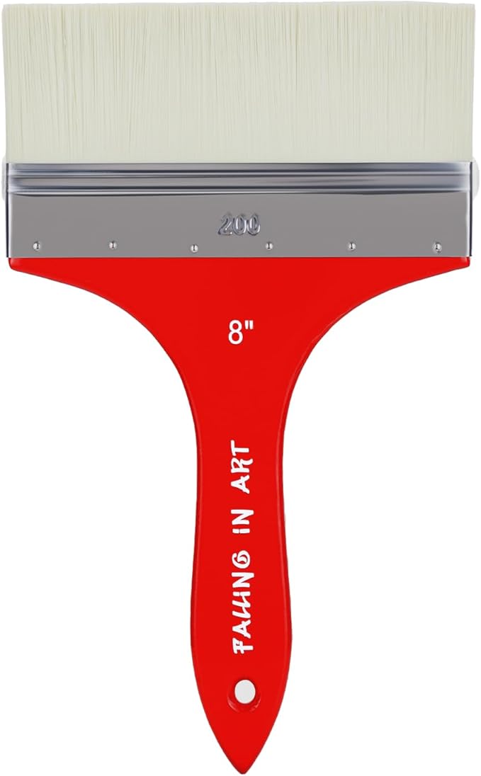 Falling in Art Flat Paddle Paint Brush, Large Scale Brush for Oil and Acrylic Paints, 8 Inch