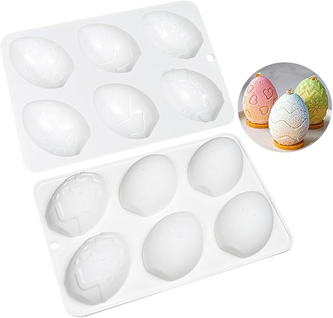 mostsom Silicone Easter Egg Mousse Cake Mold DIY Baking Moulds For Pastry Truffle Pudding Jelly Cheesecake Candy Form Candle Soap Mold (I_ Easter Egg)
