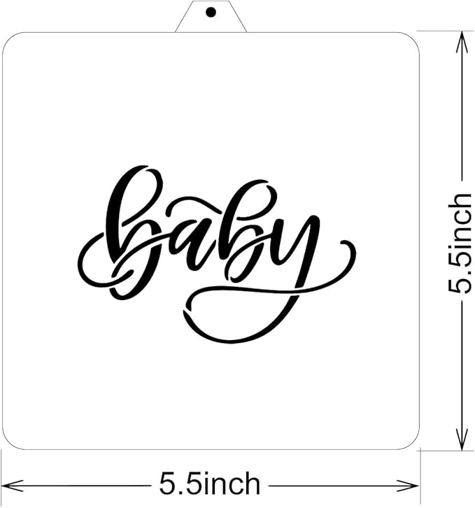 Cookie Cutter and Stencil Set Bundle Kit PYO Cookies Paint Your Own Diy Bakery Fondant Sugar Happy Birthday Wedding Baby Candle Kids Painting Coloring Pages Comb (Baby-2)