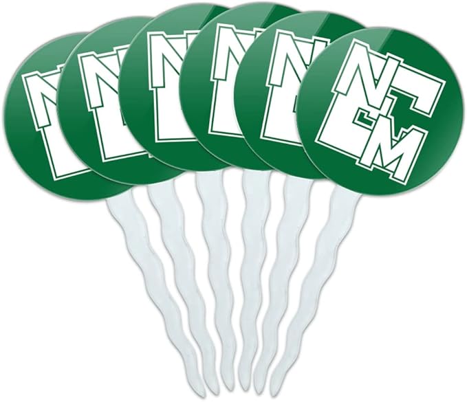 Eastern New Mexico University Primary Logo Cupcake Picks Toppers Decoration Set of 6