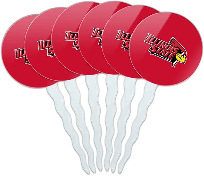Illinois State Primary Logo Cupcake Picks Toppers Decoration Set of 6