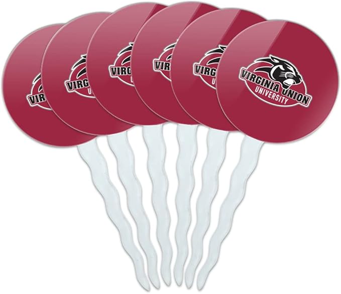 Virginia Union University Primary Logo Cupcake Picks Toppers Decoration Set of 6